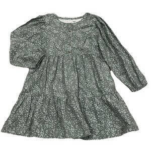 GAP Green Smocked Tiered Floral Dress.